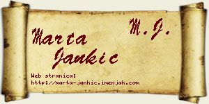 Marta Jankić vizit kartica